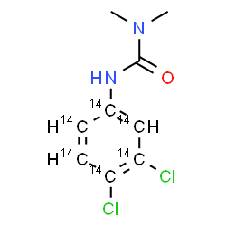 ChemSpider 2D Image | 3-[3,4-Dichloro(~14~C_6_)phenyl]-1,1-dimethylurea | C314C6H10Cl2N2O