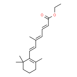 ChemSpider 2D Image | Ethyl (2E,4E,6E)-5-methyl-7-(2,6,6-trimethyl-1-cyclohexen-1-yl)-2,4,6-heptatrienoate | C19H28O2