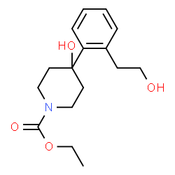 ChemSpider 2D Image | Ethyl 4-hydroxy-4-(2-(2-hydroxyethyl)phenyl)piperidine-1-carboxylate | C16H23NO4
