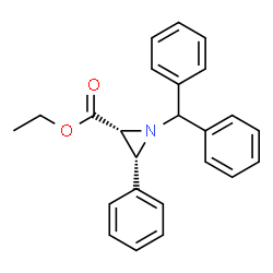 ChemSpider 2D Image | Ethyl (2R,3R)-1-(diphenylmethyl)-3-phenyl-2-aziridinecarboxylate | C24H23NO2