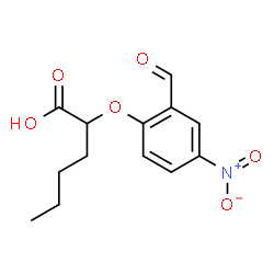 ChemSpider 2D Image | 2-(2-Formyl-4-nitrophenoxy)hexanoic acid | C13H15NO6