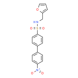 ChemSpider 2D Image | N-(2-Furylmethyl)-4'-nitro-4-biphenylsulfonamide | C17H14N2O5S