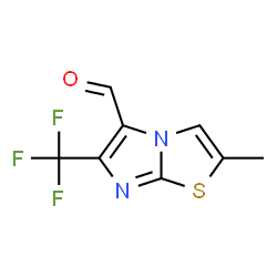 ChemSpider 2D Image | 2-METHYL-6-(TRIFLUOROMETHYL)IMIDAZO[2,1-B]THIAZOLE-5-CARBALDEHYDE | C8H5F3N2OS