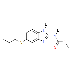 ChemSpider 2D Image | Methyl [5-(propylsulfanyl)(1-~2~H)-1H-benzimidazol-2-yl](~2~H)carbamate | C12H13D2N3O2S