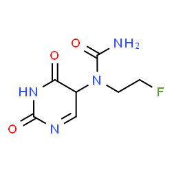 ChemSpider 2D Image | 1-(2,6-Dioxo-1,2,5,6-tetrahydro-5-pyrimidinyl)-1-(2-fluoroethyl)urea | C7H9FN4O3