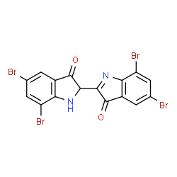 ChemSpider 2D Image | 5,5',7,7'-Tetrabromo-1,2-dihydro-3H,3'H-2,2'-biindole-3,3'-dione | C16H6Br4N2O2