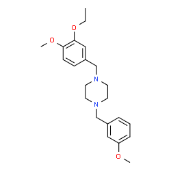 ChemSpider 2D Image | 1-(3-Ethoxy-4-methoxybenzyl)-4-(3-methoxybenzyl)piperazine | C22H30N2O3
