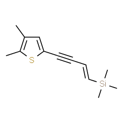 ChemSpider 2D Image | [(1E)-4-(4,5-Dimethyl-2-thienyl)-1-buten-3-yn-1-yl](trimethyl)silane | C13H18SSi