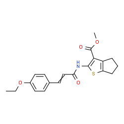 ChemSpider 2D Image | Methyl 2-{[3-(4-ethoxyphenyl)acryloyl]amino}-5,6-dihydro-4H-cyclopenta[b]thiophene-3-carboxylate | C20H21NO4S