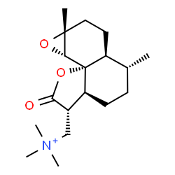 ChemSpider 2D Image | [(1aR,1bR,4R,4aS,7R,7aS,9aR)-7,9a-Dimethyl-3-oxodecahydro-1aH-oxireno[7,8]naphtho[8a,1-b]furan-4-yl]-N,N,N-trimethylmethanaminium | C18H30NO3