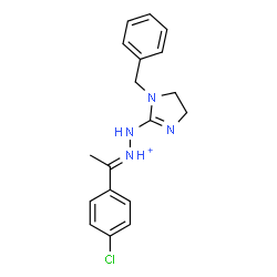 ChemSpider 2D Image | (1E)-2-(1-Benzyl-4,5-dihydro-1H-imidazol-2-yl)-1-[1-(4-chlorophenyl)ethylidene]hydrazinium | C18H20ClN4