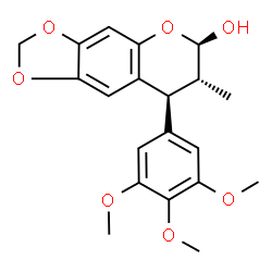 ChemSpider 2D Image | (6R,7R,8S)-7-Methyl-8-(3,4,5-trimethoxyphenyl)-7,8-dihydro-6H-[1,3]dioxolo[4,5-g]chromen-6-ol | C20H22O7