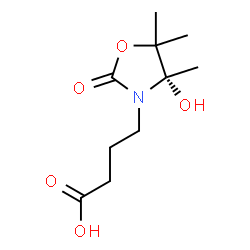 ChemSpider 2D Image | 4-[(4S)-4-Hydroxy-4,5,5-trimethyl-2-oxo-1,3-oxazolidin-3-yl]butanoic acid | C10H17NO5