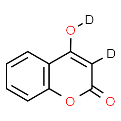 ChemSpider 2D Image | 4-(~2~H)Hydroxy(3-~2~H)-2H-chromen-2-one | C9H4D2O3