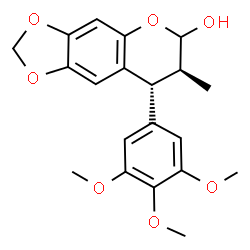 ChemSpider 2D Image | (7S,8R)-7-Methyl-8-(3,4,5-trimethoxyphenyl)-7,8-dihydro-6H-[1,3]dioxolo[4,5-g]chromen-6-ol | C20H22O7