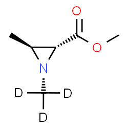 ChemSpider 2D Image | Methyl (2R,3S)-3-methyl-1-(~2~H_3_)methyl-2-aziridinecarboxylate | C6H8D3NO2