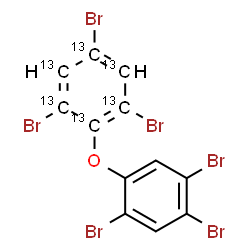 ChemSpider 2D Image | 1,3,5-Tribromo-2-(2,4,5-tribromophenoxy)(~13~C_6_)benzene | C613C6H4Br6O