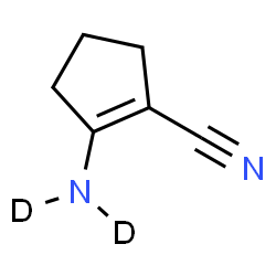 ChemSpider 2D Image | 2-(~2~H_2_)Amino-1-cyclopentene-1-carbonitrile | C6H6D2N2