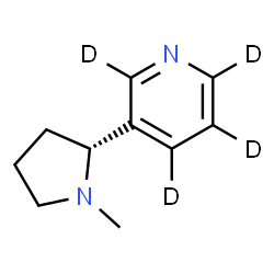 ChemSpider 2D Image | 3-[(2R)-1-Methyl-2-pyrrolidinyl](~2~H_4_)pyridine | C10H10D4N2