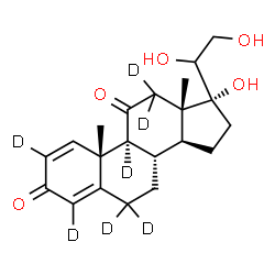 ChemSpider 2D Image | 17,20,21-Trihydroxy(2,4,6,6,9,12,12-~2~H_7_)pregna-1,4-diene-3,11-dione | C21H21D7O5