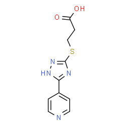 ChemSpider 2D Image | 3-{[5-(4-Pyridinyl)-1H-1,2,4-triazol-3-yl]sulfanyl}propanoic acid | C10H10N4O2S