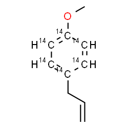 ChemSpider 2D Image | 1-Allyl-4-methoxy(~14~C_6_)benzene | C414C6H12O