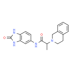 ChemSpider 2D Image | 2-(3,4-Dihydro-2(1H)-isoquinolinyl)-N-(2-oxo-2,3-dihydro-1H-benzimidazol-5-yl)propanamide | C19H20N4O2