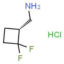 ChemSpider 2D Image | 1-[(1R)-2,2-Difluorocyclobutyl]methanamine hydrochloride (1:1) | C5H10ClF2N