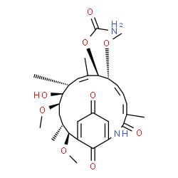 ChemSpider 2D Image | (4Z,6Z,8R,9R,10Z,12R,13S,14R,16R,17S)-13-Hydroxy-8,14,17-trimethoxy-4,10,12,16-tetramethyl-3,20,22-trioxo-2-azabicyclo[16.3.1]docosa-1(21),4,6,10,18-pentaen-9-yl carbamate | C29H40N2O9