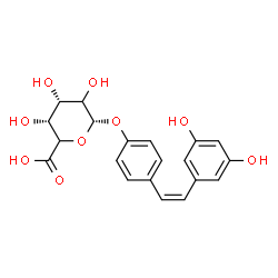 ChemSpider 2D Image | 4-[(Z)-2-(3,5-Dihydroxyphenyl)vinyl]phenyl alpha-L-erythro-hexopyranosiduronic acid | C20H20O9