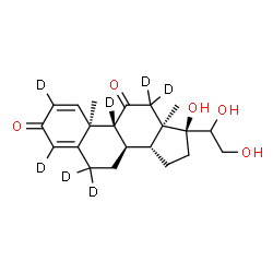 ChemSpider 2D Image | (8alpha,9beta,10alpha,13alpha,14beta,17alpha)-17,20,21-Trihydroxy(2,4,6,6,9,12,12-~2~H_7_)pregna-1,4-diene-3,11-dione | C21H21D7O5