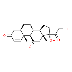 ChemSpider 2D Image | (5beta,8alpha,9beta,10alpha,13alpha,14beta,17alpha)-17,21-Dihydroxypregn-1-ene-3,11,20-trione | C21H28O5