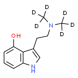 ChemSpider 2D Image | 3-(2-{Bis[(~2~H_3_)methyl]amino}ethyl)-1H-indol-4-ol | C12H10D6N2O
