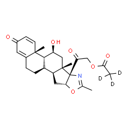 ChemSpider 2D Image | 2-[(4aR,4bR,5S,6aS,6bS,9aR,10aS,10bR)-5-Hydroxy-4a,6a,8-trimethyl-2-oxo-2,4a,4b,5,6,6a,9a,10,10a,10b,11,12-dodecahydro-6bH-naphtho[2',1':4,5]indeno[1,2-d][1,3]oxazol-6b-yl]-2-oxoethyl (~2~H_3_)acetate | C25H28D3NO6