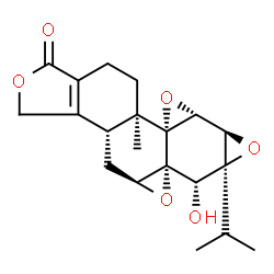 ChemSpider 2D Image | (3bR,4aS,5aR,6S,6aS,7aR,7bR,8aR,8bR)-6-Hydroxy-6a-isopropyl-8b-methyl-3b,4,4a,6,6a,7a,7b,8b,9,10-decahydrotrisoxireno[6,7:8a,9:4b,5]phenanthro[1,2-c]furan-1(3H)-one | C20H24O6