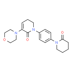 ChemSpider 2D Image | 3-(4-Morpholinyl)-1-[4-(2-oxo-1-piperidinyl)phenyl]-5,6-dihydro-2(1H)-pyridinone | C20H25N3O3