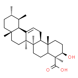 ChemSpider 2D Image | (3alpha,5xi,9beta,10alpha,14beta,17alpha,19alpha,20beta)-3-Hydroxyurs-12-en-23-oic acid | C30H48O3