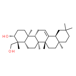 ChemSpider 2D Image | (3alpha,5beta,8alpha,9beta,10alpha,14beta,17alpha,18alpha)-Olean-12-ene-3,23-diol | C30H50O2