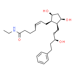ChemSpider 2D Image | (5Z)-7-{(1R,2S,3R,5S)-3,5-Dihydroxy-2-[(3S)-3-hydroxy-5-phenyl-1-penten-1-yl]cyclopentyl}-N-ethyl-5-heptenamide | C25H37NO4