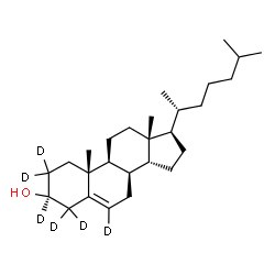 ChemSpider 2D Image | (3beta,8alpha,14beta)-(2,2,3,4,4,6-~2~H_6_)Cholest-5-en-3-ol | C27H40D6O