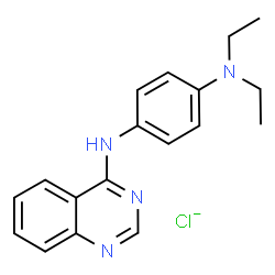 ChemSpider 2D Image | 1,4-Benzenediamine, N~1~,N~1~-diethyl-N~4~-4-quinazolinyl-, chloride (1:1) | C18H20ClN4
