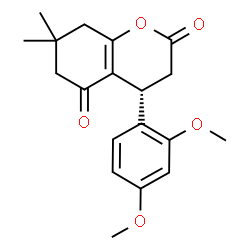 ChemSpider 2D Image | (4R)-4-(2,4-Dimethoxyphenyl)-7,7-dimethyl-4,6,7,8-tetrahydro-2H-chromene-2,5(3H)-dione | C19H22O5