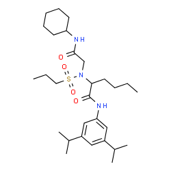 ChemSpider 2D Image | N~2~-[2-(Cyclohexylamino)-2-oxoethyl]-N-(3,5-diisopropylphenyl)-N~2~-(propylsulfonyl)norleucinamide | C29H49N3O4S