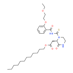 ChemSpider 2D Image | Dodecyl (1-{[2-(2-ethoxyethoxy)benzoyl]carbamothioyl}-3-oxo-2-piperazinyl)acetate | C30H47N3O6S