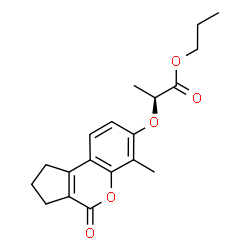 ChemSpider 2D Image | Propyl (2S)-2-[(6-methyl-4-oxo-1,2,3,4-tetrahydrocyclopenta[c]chromen-7-yl)oxy]propanoate | C19H22O5
