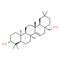 ChemSpider 2D Image | (3R,4aR,6aS,8aR,12aR,12bR,14aR,14bS)-8a-(Hydroxymethyl)-4,4,6a,11,11,12b,14b-heptamethyl-1,2,3,4,4a,5,6,6a,8,8a,9,10,11,12,12a,12b,13,14,14a,14b-icosahydro-3-picenol | C30H50O2
