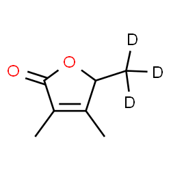 ChemSpider 2D Image | 3,4-Dimethyl-5-(~2~H_3_)methyl-2(5H)-furanone | C7H7D3O2