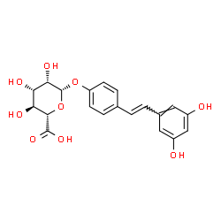 ChemSpider 2D Image | 4-[(E)-2-(3,5-Dihydroxyphenyl)vinyl]phenyl beta-D-mannopyranosiduronic acid | C20H20O9