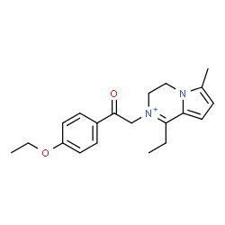 ChemSpider 2D Image | 2-[2-(4-Ethoxyphenyl)-2-oxoethyl]-1-ethyl-6-methyl-3,4-dihydropyrrolo[1,2-a]pyrazin-2-ium | C20H25N2O2