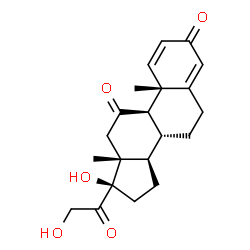 ChemSpider 2D Image | (8alpha,9beta,10alpha,13alpha,14beta)-17,21-Dihydroxypregna-1,4-diene-3,11,20-trione | C21H26O5